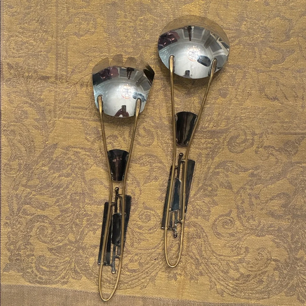 Vintage Mid -century Modern Salad Servers